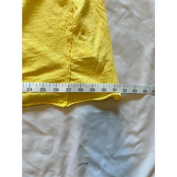 Anthropologie Pilcro Yellow Loose Fit Short Sleeve Top Plus Size 2x Split Back - Picture 8 of 8